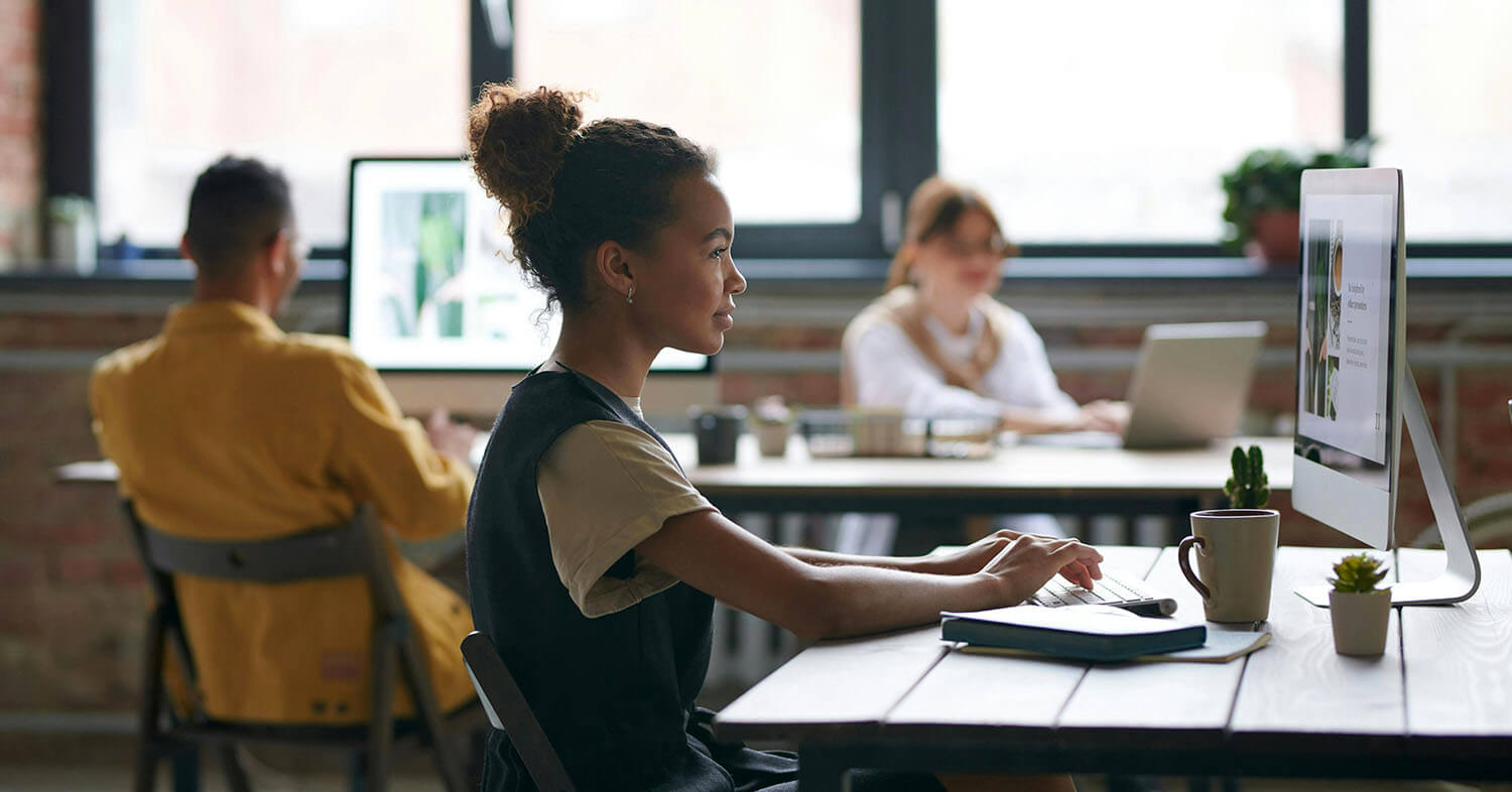 Office workers at their desks