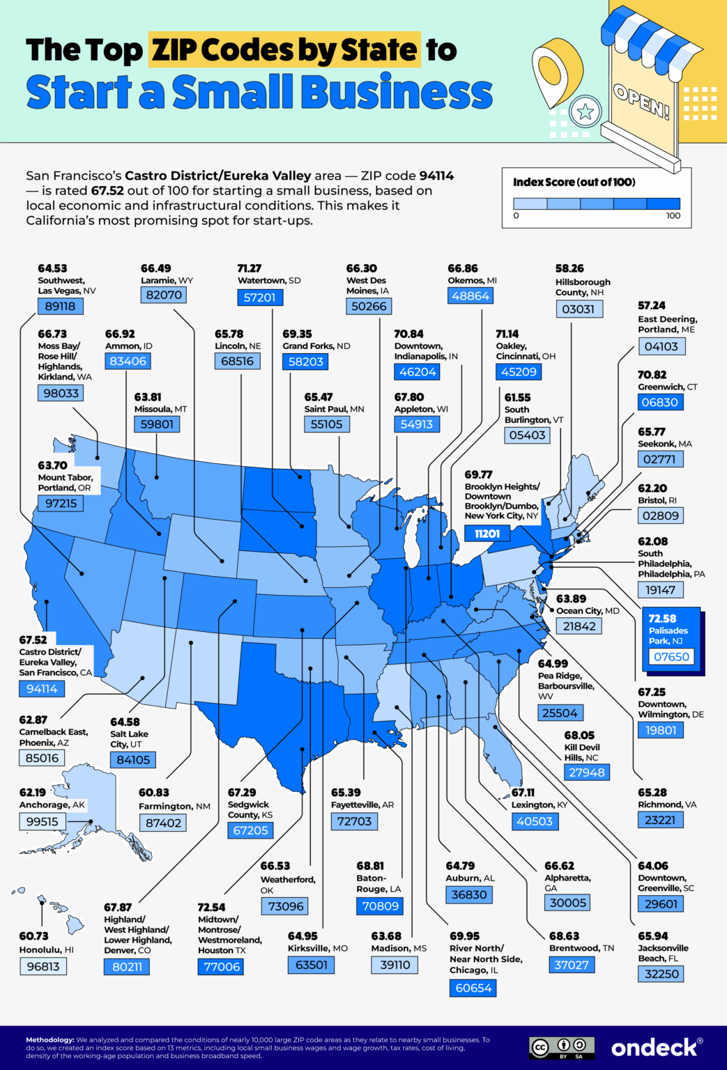 The Best ZIP Codes to Start a Small Business in America | OnDeck