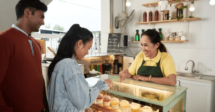 Business owner at the counter
